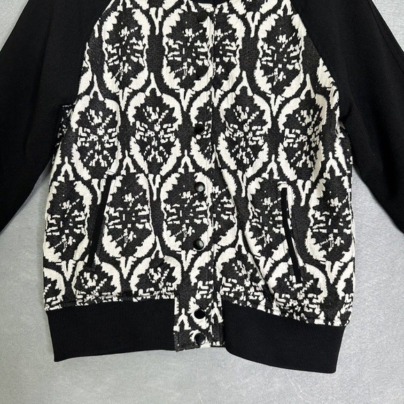 Lover + Friends Revolve Jacket Women Size Small Bomber Varsity Jacquard Artsy - Picture 4 of 14
